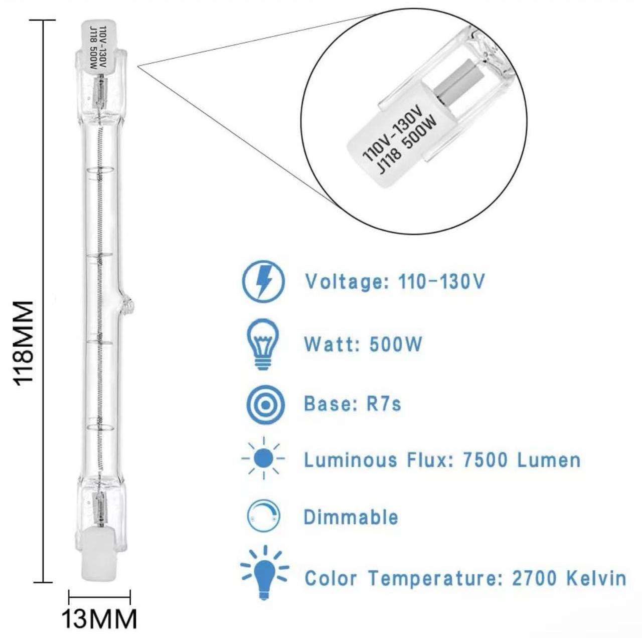 Foco R7S J118 300W